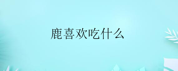 鹿喜欢吃什么——自制