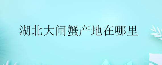 湖北大闸蟹产地在哪里——自制